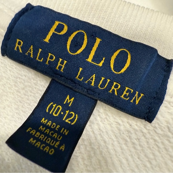 Polo Ralph Lauren’s Unisex Kids Pullover Sweatshirt W/ Fabric Flag & RL67 Sz M - Picture 5 of 12